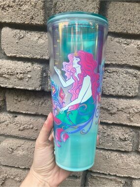 Mermaid Iridescent Travel Tumbler - Pink & Teal! Starbucks.